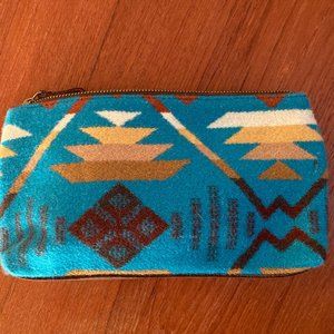 NWT Pendleton Wool/Leather zipper pouch